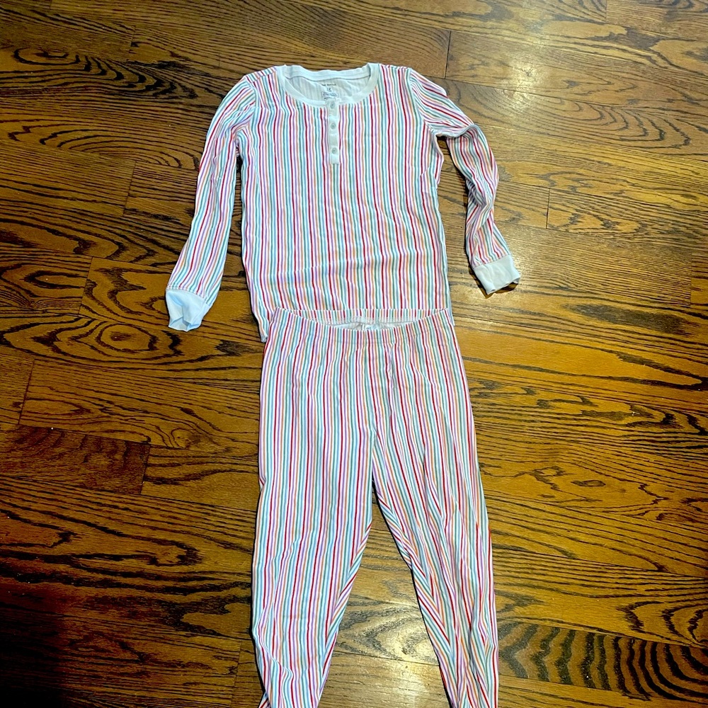 Kids striped roller rabbit pajamas size 12 good condition